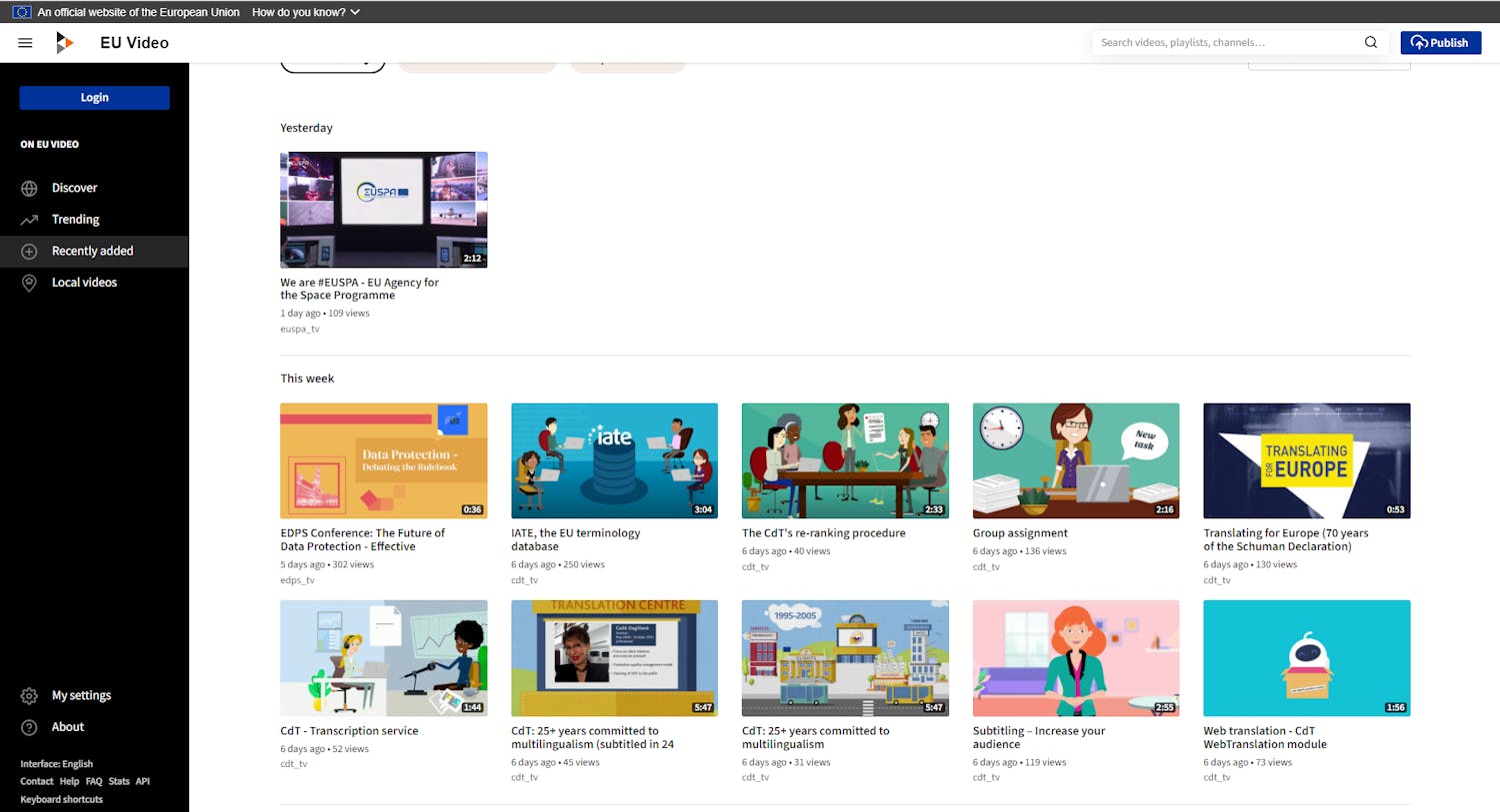 EU Video: EU:s nya videotjänst – EU Video